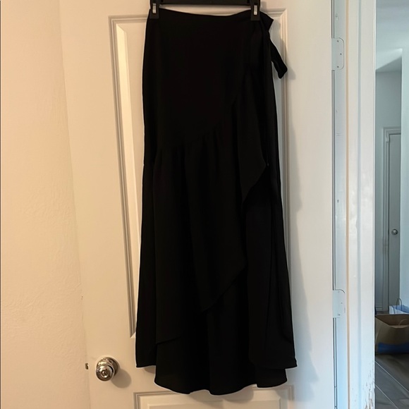 Mind Code Black Wrap Maxi Skirt for Cocktail - Picture 1 of 4